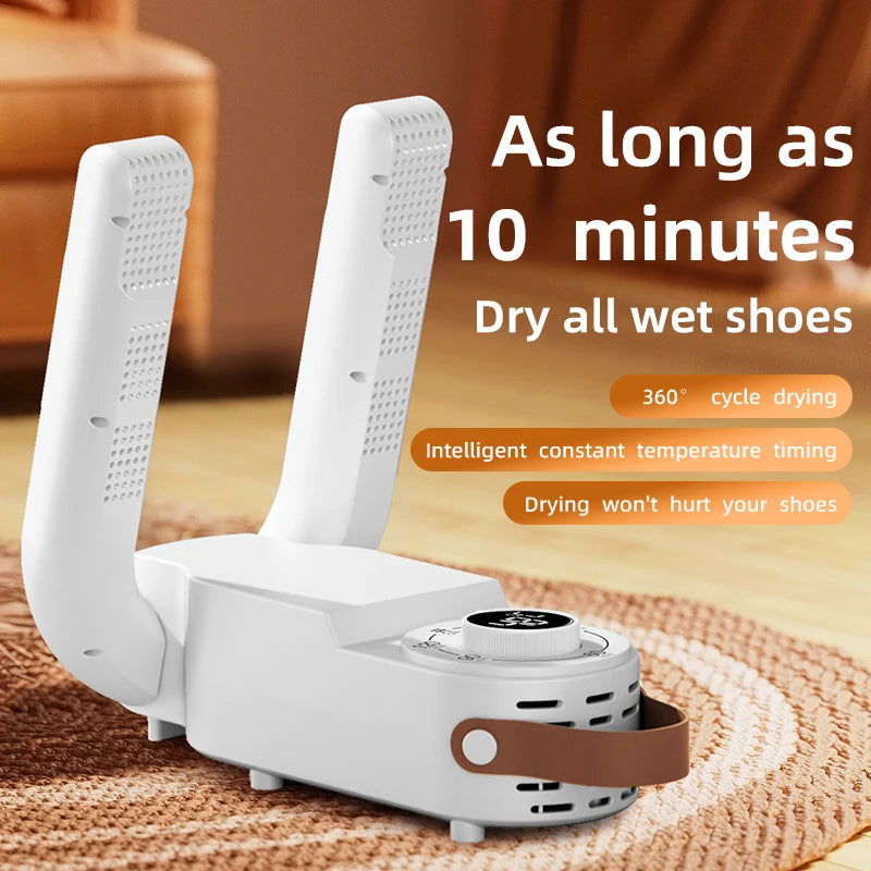 Secador de Zapatos Inteligente MicroData con Temporizador — Telescópico, Desodorizante y Esterilizador 120W