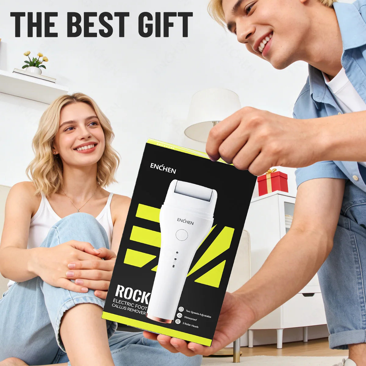 Limápies Eléctrico Enchen Rock | Recargable USB | IPX6 Impermeable | 2 Velocidades | Elimina Durezas y Callosidades