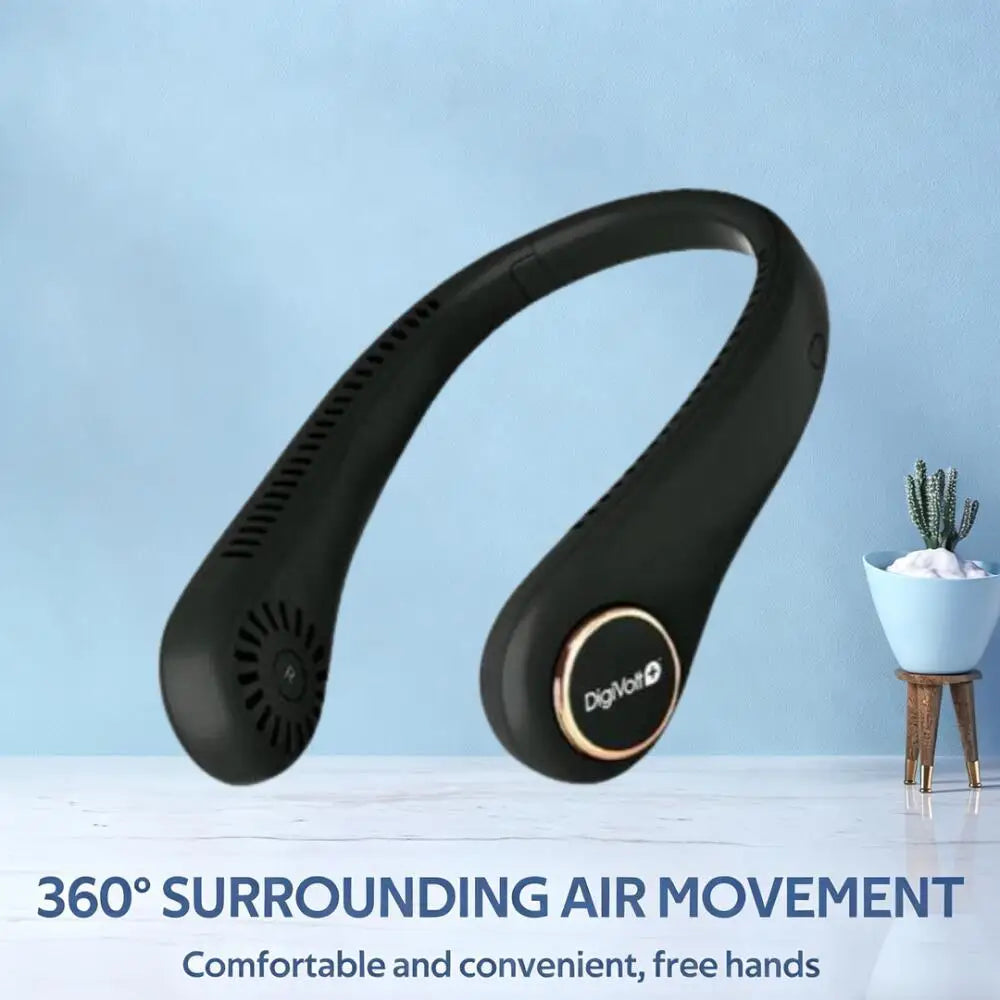 Ventilador de Cuello Sin Aspas con Flujo de Aire Giratorio 360 Grados, Sin Operacion Manual, Duradero, para Uso en Exterior e Interior, Color Aleatorio