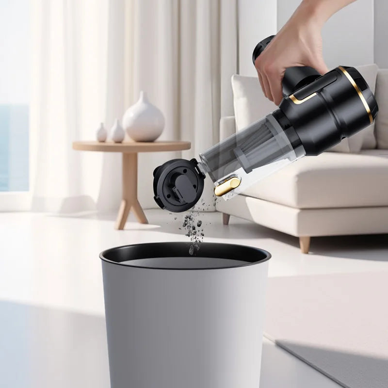 Aspirador Portátil TOKER 2 en 1 — 80000 RPM, 100W, con Bomba de Inflado para Coche, Sofá y Escritorio