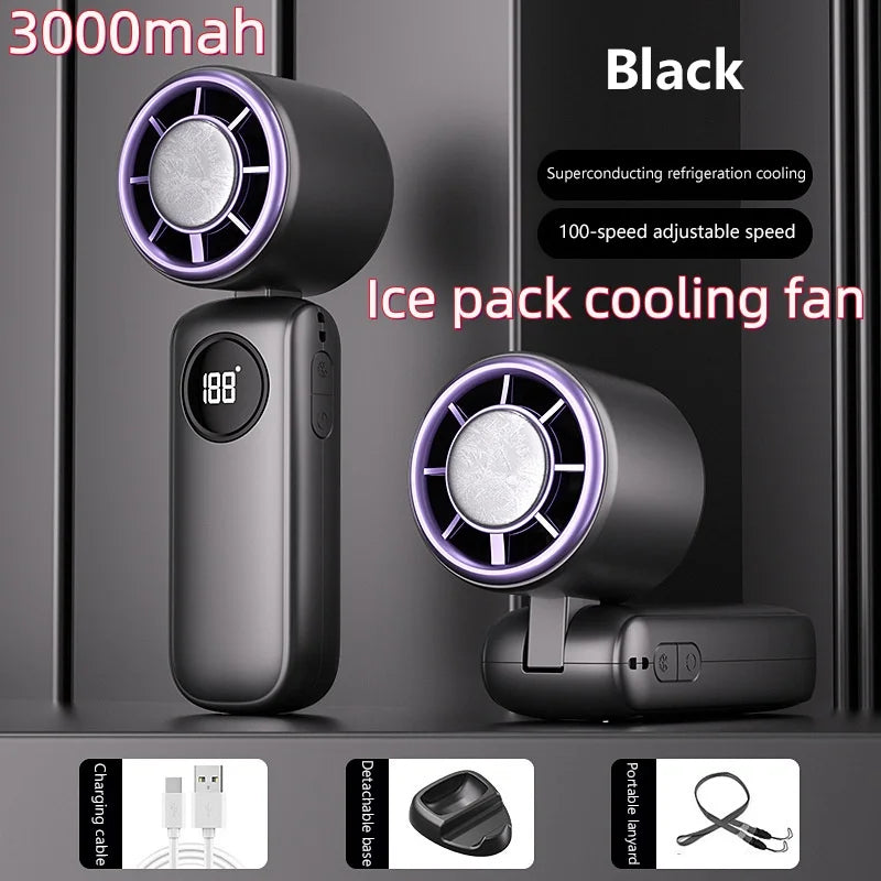 Ventilador de Cuello JPNPL 8000 mAh USB Sin Aspas, Portatil, Recargable, Silencioso, con Pantalla LED Digital, 100 Velocidades