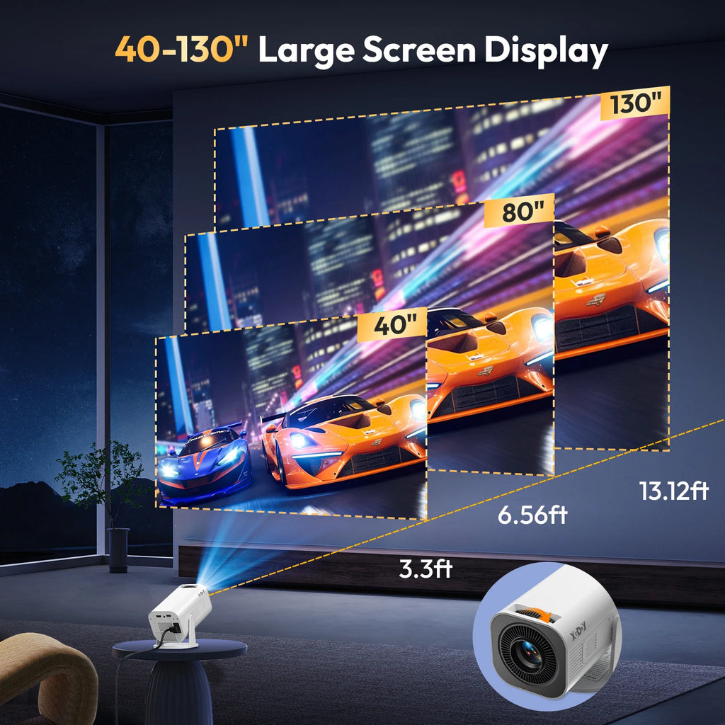 Proyector Portátil XGODY Gimbal 3 Pro – 4K Compatible, 12.000 Lúmenes, WiFi 6, Android 11, Bluetooth 5.4