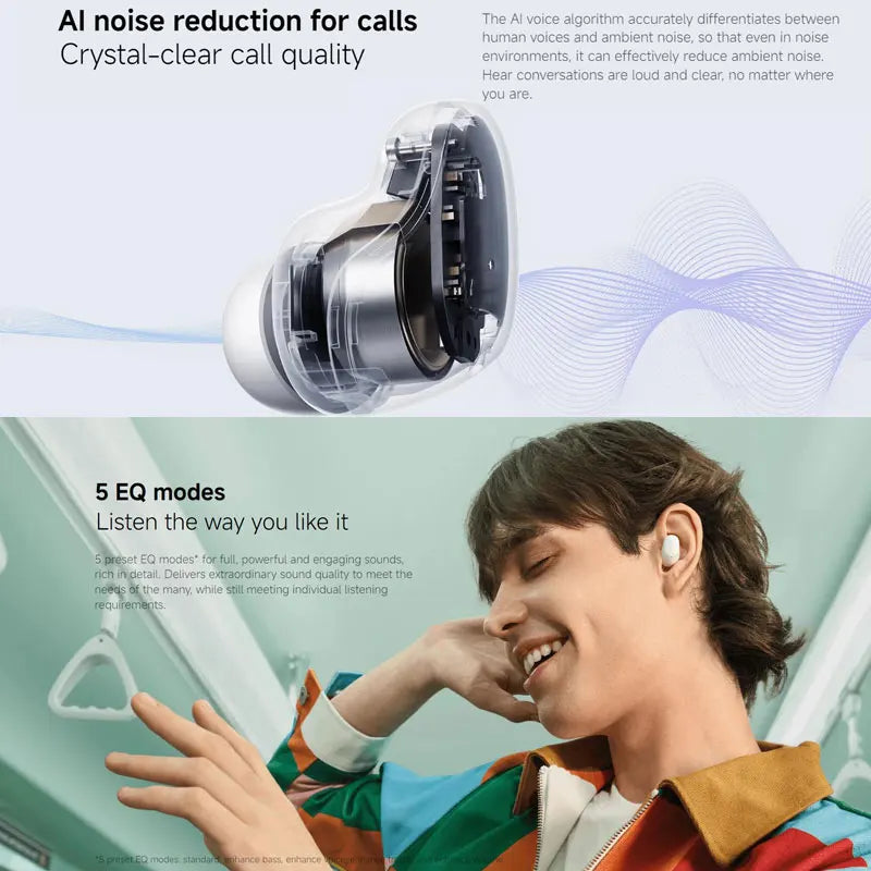 Auriculares Inalámbricos Xiaomi Redmi Buds 6 Play – Bluetooth 5.4, Reducción de Ruido IA, 36h Batería
