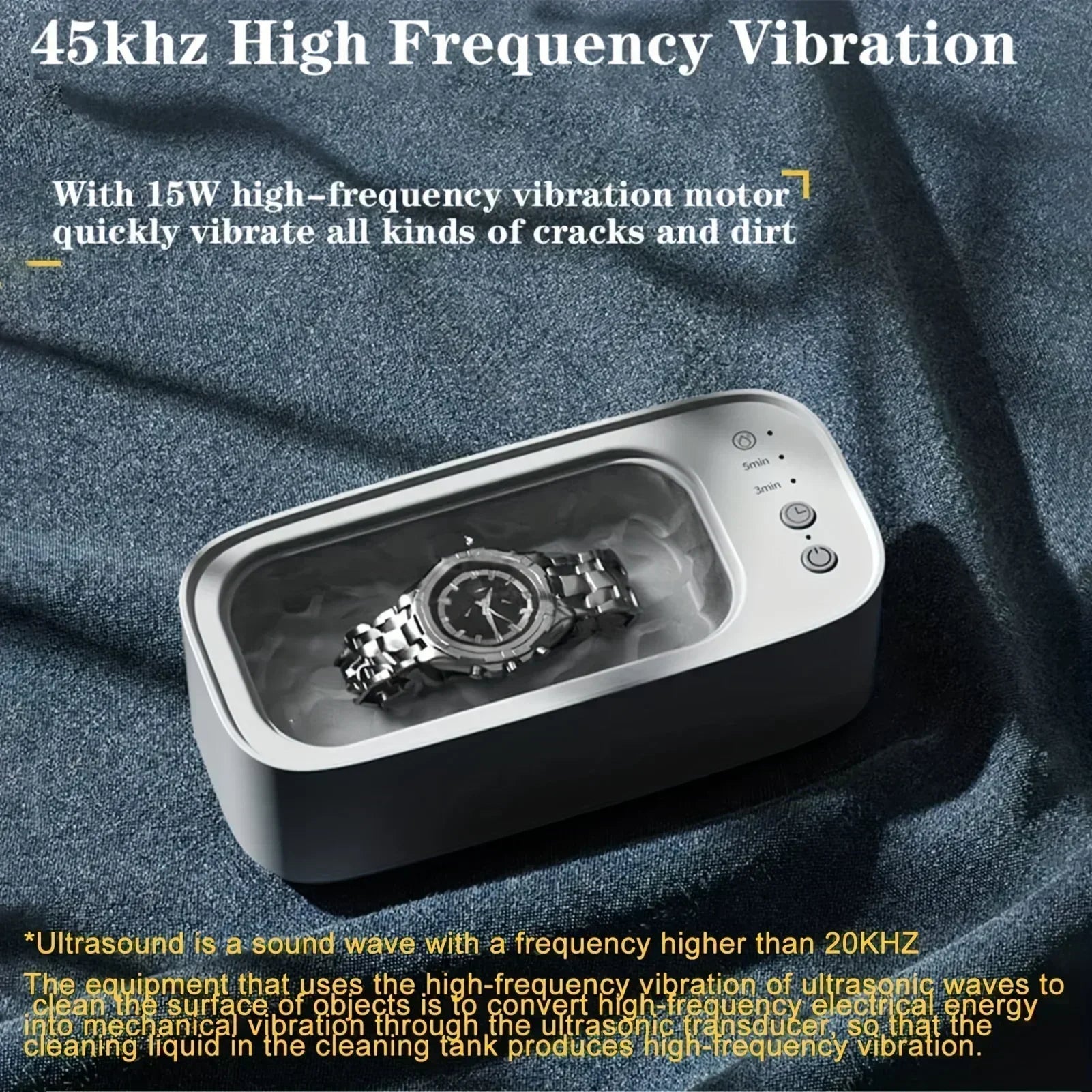 Limpiador Ultrasónico Portátil NUOYING – 15W, 220V, Para Joyas, Gafas, Relojes y Anillos