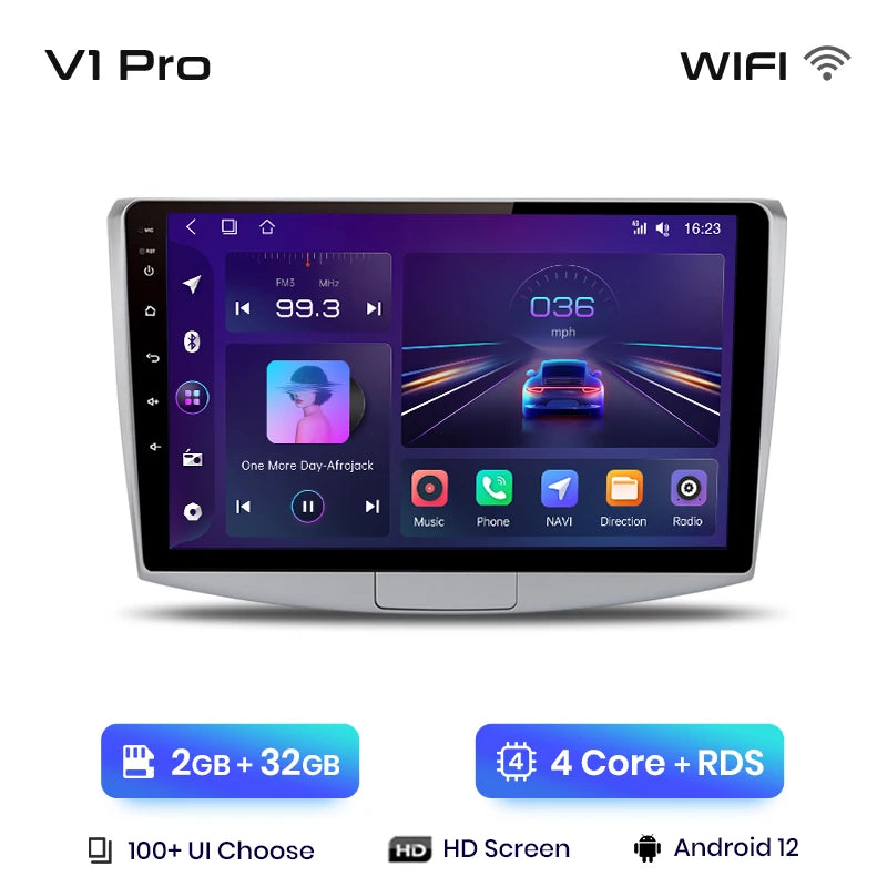 Radio Android Junsun V1 con CarPlay y Android Auto Inalámbrico para VW Passat B6 B7 CC 2010-2015 — GPS 4G 2DIN
