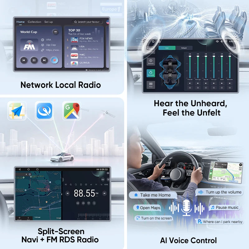 Radio Android Junsun V1 con CarPlay y Android Auto Inalámbrico para VW Passat B6 B7 CC 2010-2015 — GPS 4G 2DIN