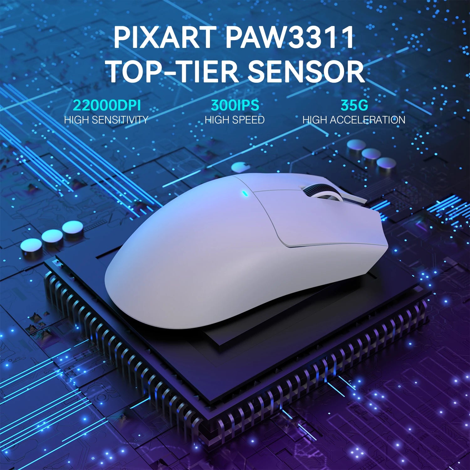 Ratón Gaming Inalámbrico Attack Shark X11 – 22.000 DPI, Sensor PAW3311, RGB, Ultraligero