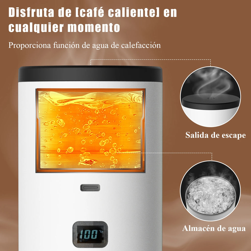 Cafetera de Capsulas Portatil MicroData 3 en 1, Espresso Inalambrico con Calentamiento, Extraccion por Bomba y Pantalla Digital