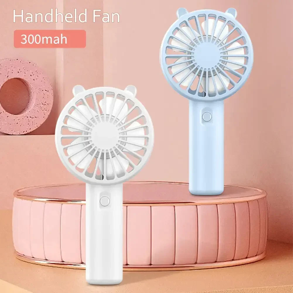 Ventilador de Mano Portatil Mini USB Recargable, Silencioso, Pequeno Ventilador Enfriador para Escritorio, 4 Colores