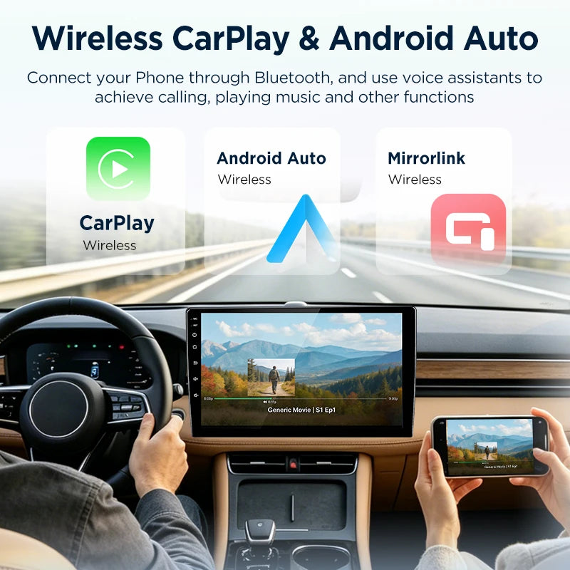 Radio Android Junsun V1 con CarPlay y Android Auto Inalámbrico para VW Passat B6 B7 CC 2010-2015 — GPS 4G 2DIN