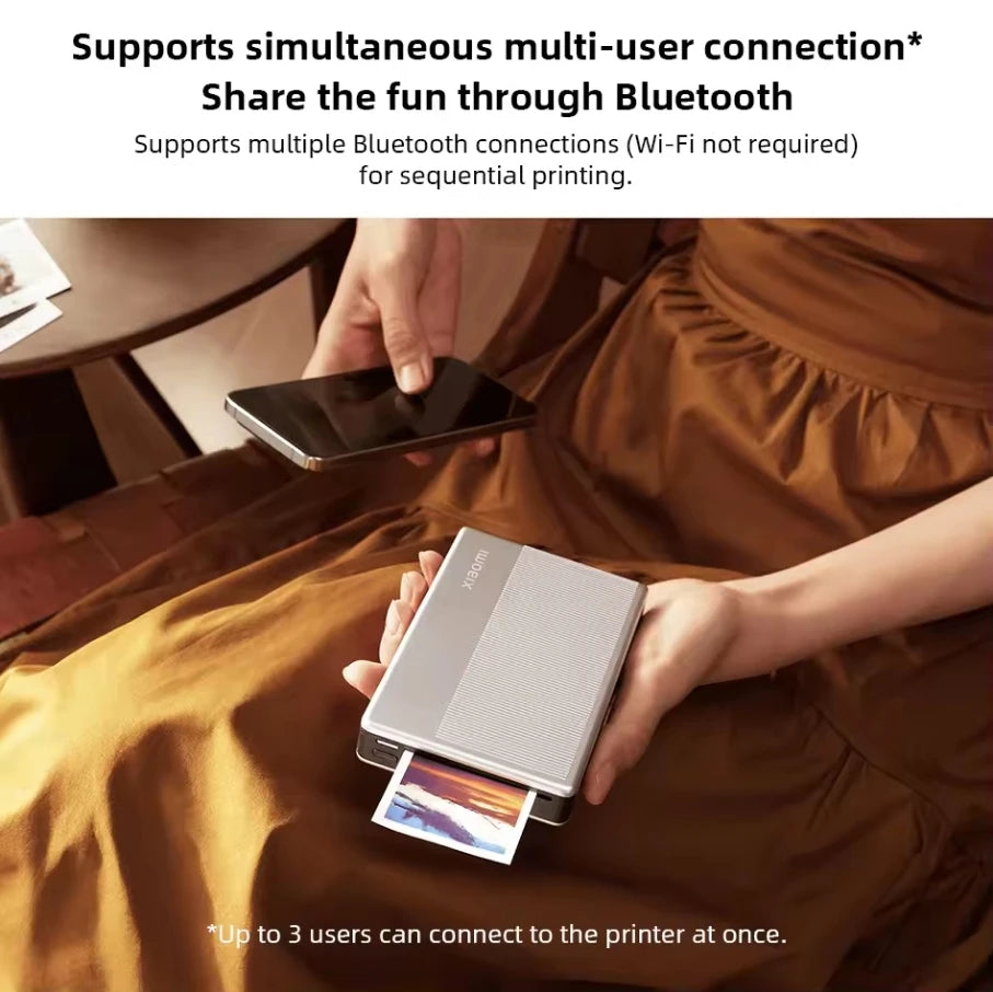 Impresora Fotográfica Portátil Xiaomi 1S – Bluetooth 5.2, Térmica ZINK, Fotos 2x3", Versión Global