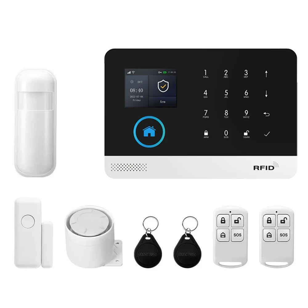 Kit de Alarma Inteligente PGST – 4G + WiFi, Sensor Movimiento y Puerta, Compatible Tuya, Alexa y Smart Life