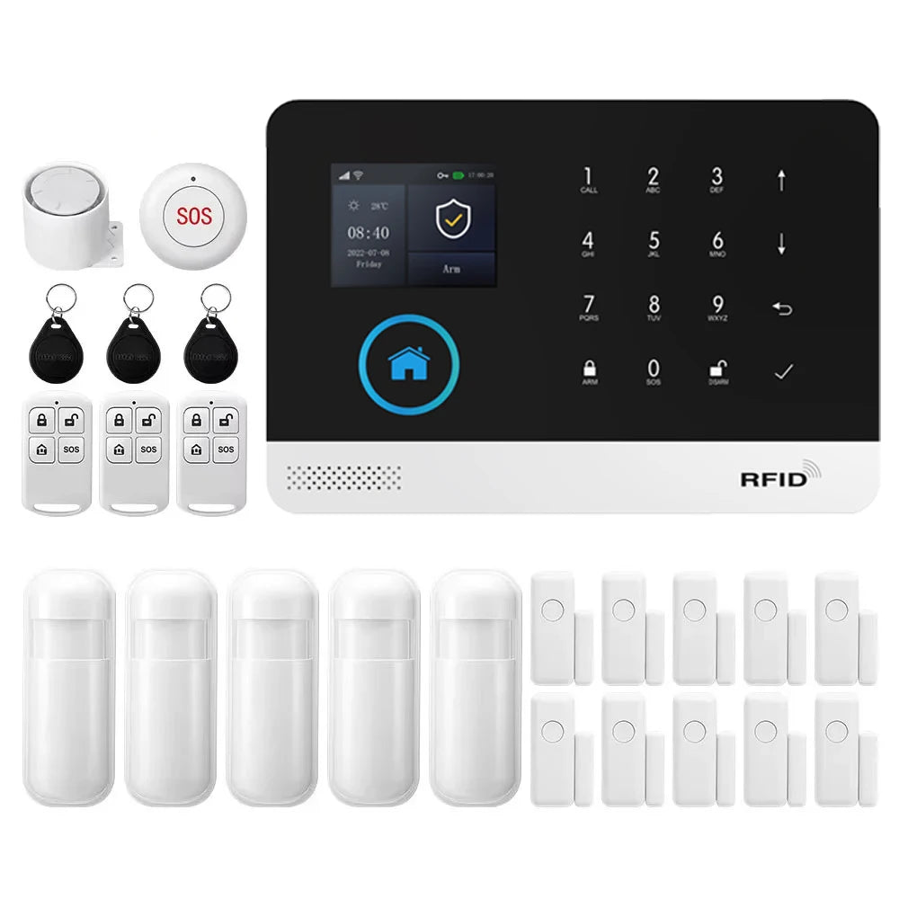 Kit de Alarma Inteligente PGST – 4G + WiFi, Sensor Movimiento y Puerta, Compatible Tuya, Alexa y Smart Life