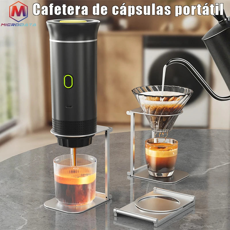 Cafetera Eléctrica Portátil de Cápsulas Espresso 3 en 1 — Inalámbrica, para Viaje y Coche