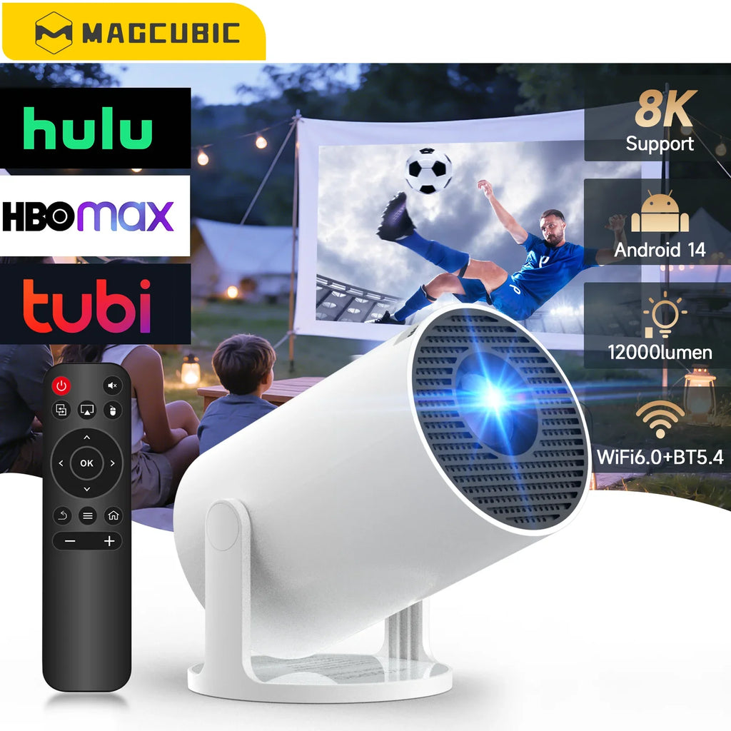 Proyector Mini Magcubic HY300 Pro – 8K Compatible, 290 ANSI, WiFi 6, Android 14, Bluetooth 5.4, Rotación 180°