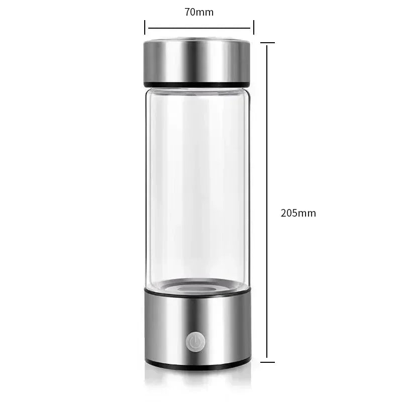 Vaso de Agua Rica en Hidrógeno BALASHOV Portátil, Generador H2, Ionizador Alcalino, Botella Antioxidante con Filtro de Titanio, 420 ml