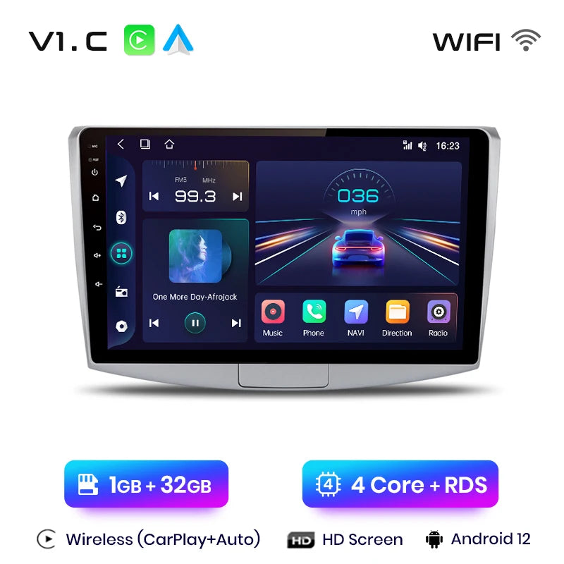 Radio Android Junsun V1 con CarPlay y Android Auto Inalámbrico para VW Passat B6 B7 CC 2010-2015 — GPS 4G 2DIN