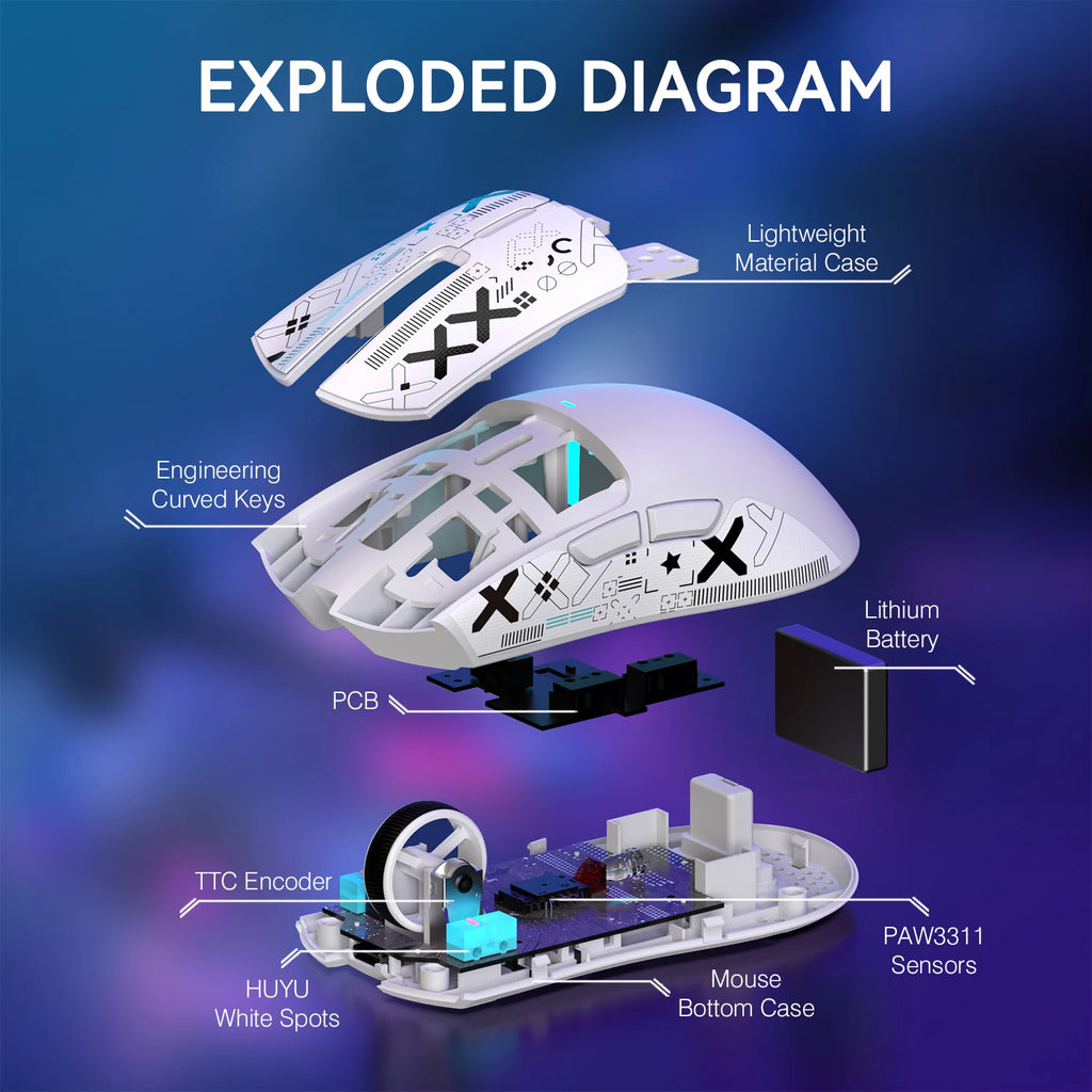 Ratón Gaming Inalámbrico Attack Shark X11 – 22.000 DPI, Sensor PAW3311, RGB, Ultraligero