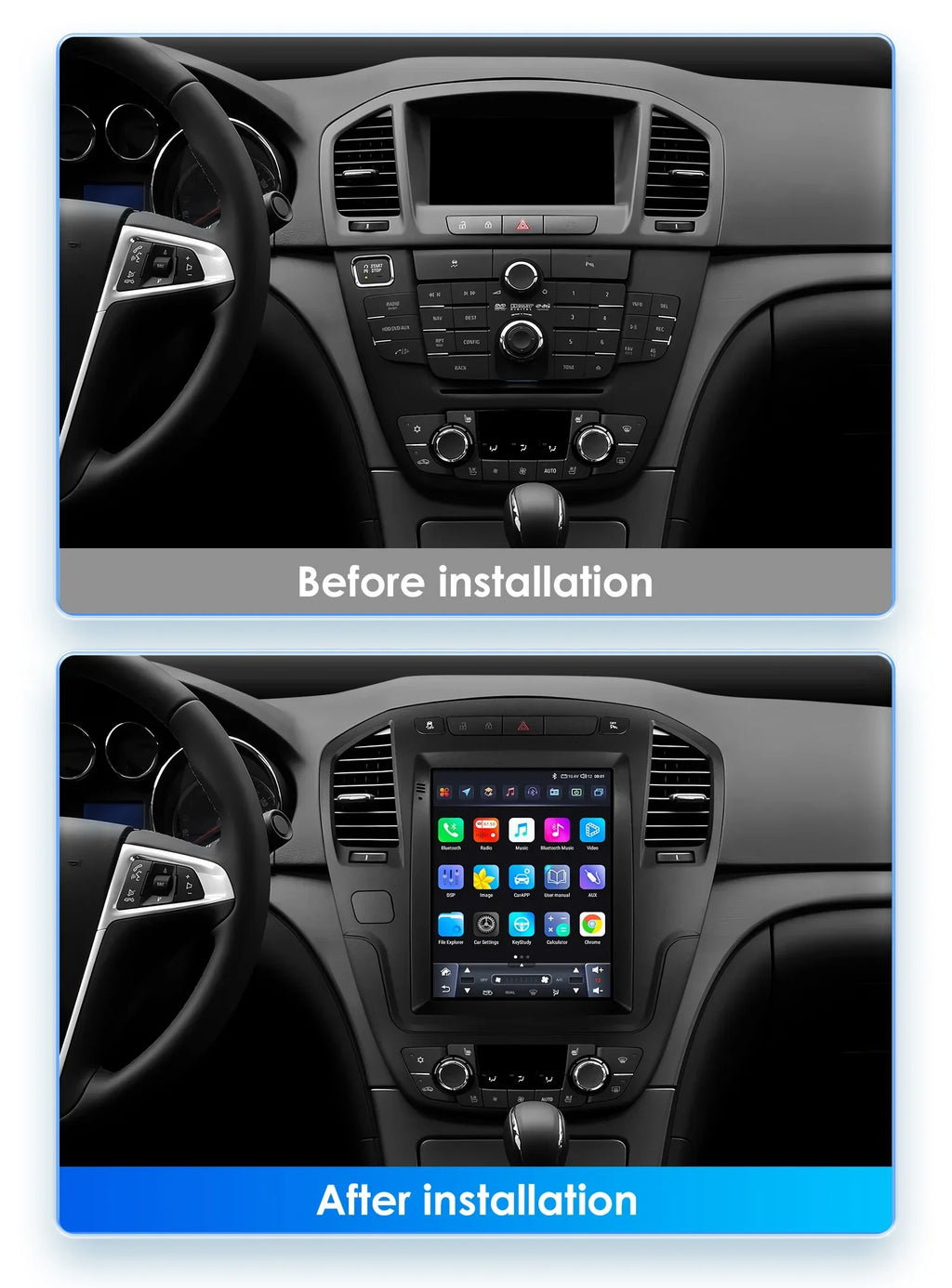 Radio Android 13 OSSURET 2DIN para Opel Insignia / Buick Regal 2009–2013 — Pantalla Vertical 9,7" CarPlay GPS