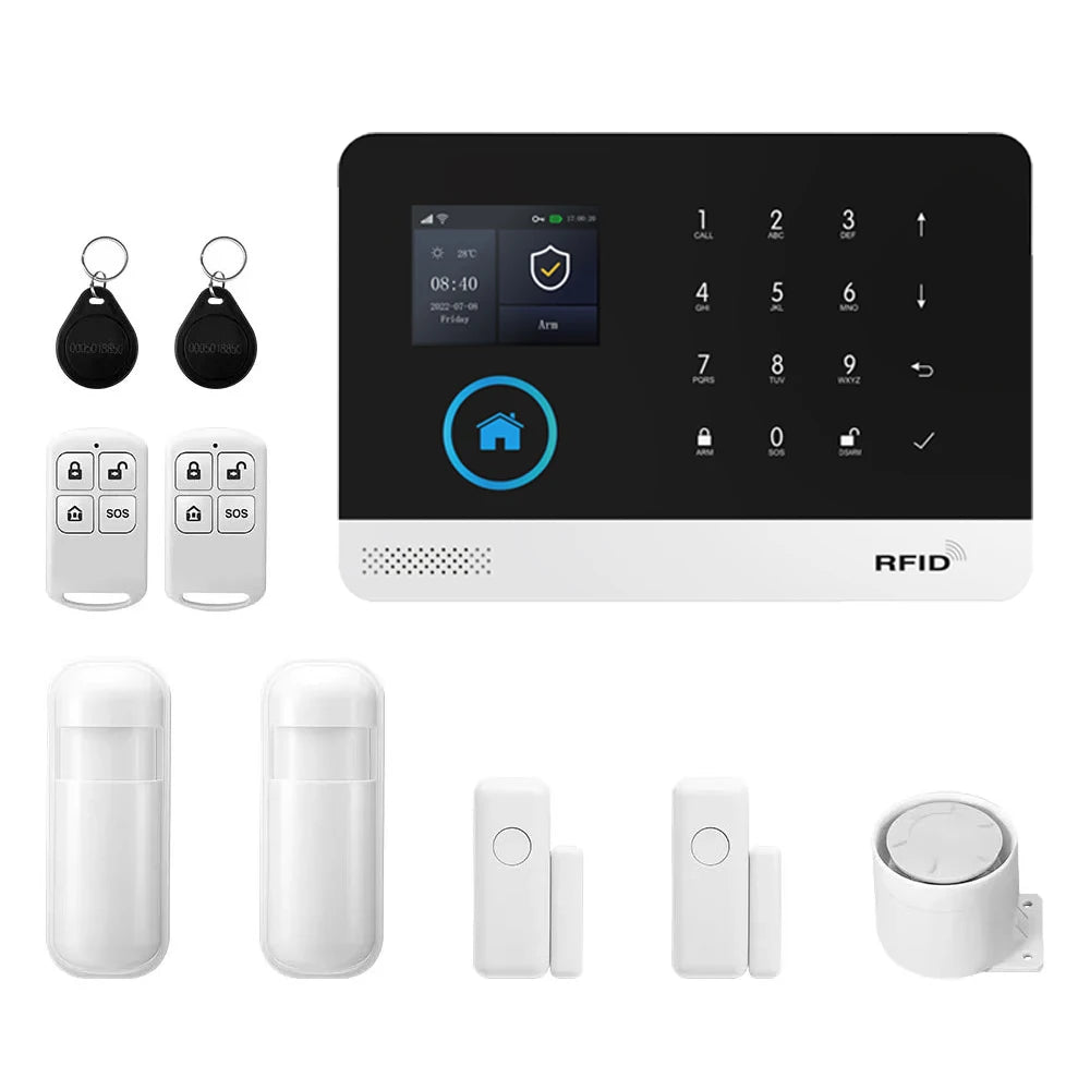 Kit de Alarma Inteligente PGST – 4G + WiFi, Sensor Movimiento y Puerta, Compatible Tuya, Alexa y Smart Life