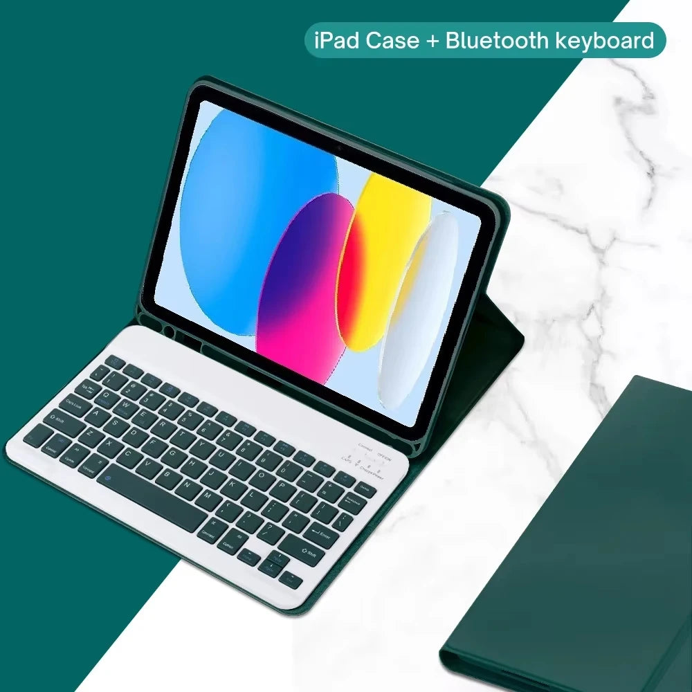 Funda con Teclado Español para iPad 10ª Gen 10,9" (2022) y iPad 11" (2025) — Bluetooth Desmontable con Soporte para Lápiz