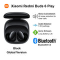 Auriculares Inalámbricos Xiaomi Redmi Buds 6 Play – Bluetooth 5.4, Reducción de Ruido IA, 36h Batería