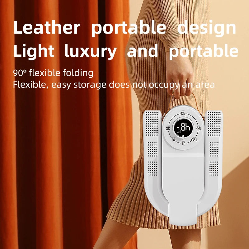 Secador de Zapatos Inteligente MicroData con Temporizador — Telescópico, Desodorizante y Esterilizador 120W