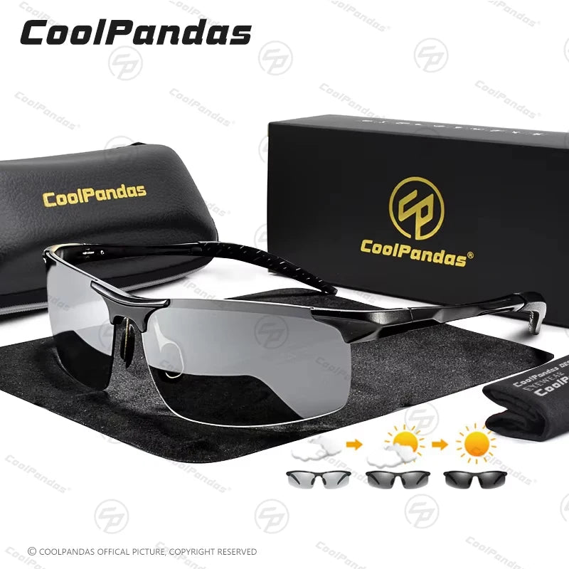 Gafas de Sol COOLPANDAS Fotocromáticas Polarizadas – Montura Aluminio-Magnesio, UV400, Hombre y Mujer