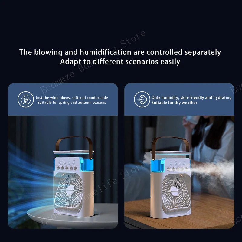 Ventilador Humidificador Portatil Lenovo, Mini Aire Acondicionado para Hogar y Oficina, Enfriamiento por Agua, 3 Velocidades, 5W