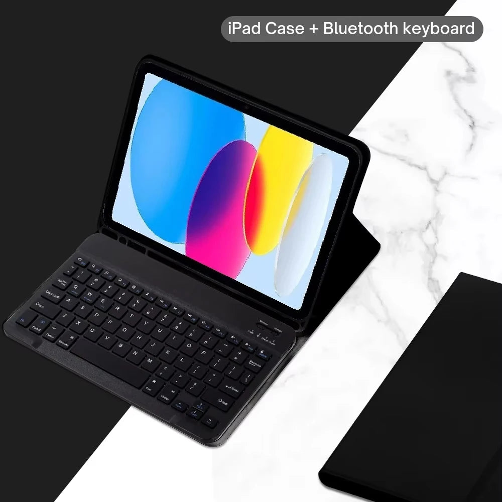 Funda con Teclado Español para iPad 10ª Gen 10,9" (2022) y iPad 11" (2025) — Bluetooth Desmontable con Soporte para Lápiz