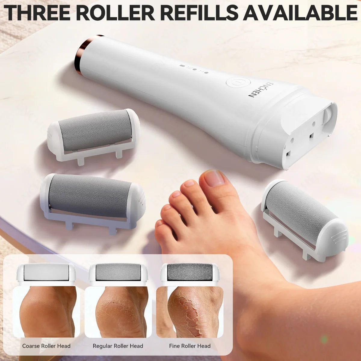 Limápies Eléctrico Enchen Rock | Recargable USB | IPX6 Impermeable | 2 Velocidades | Elimina Durezas y Callosidades