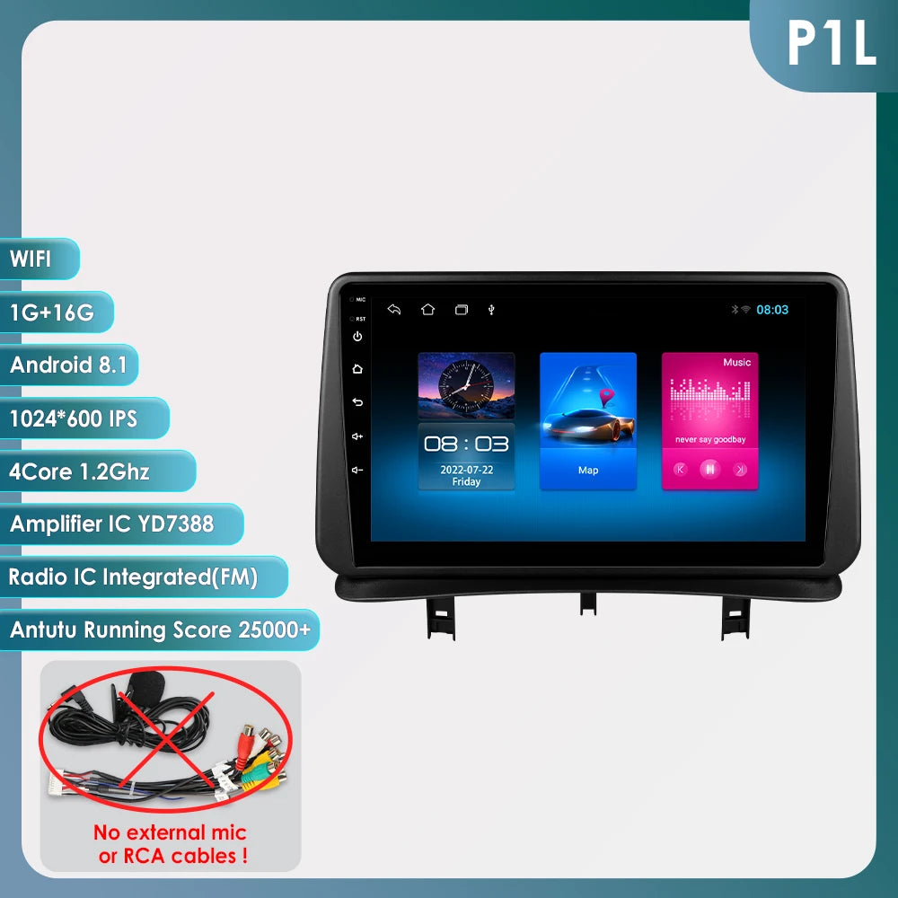 Radio Multimedia HIZPO para Renault Clio 3 (2005-2014) – Android 13, CarPlay, Android Auto, GPS, 4G, Pantalla 9"