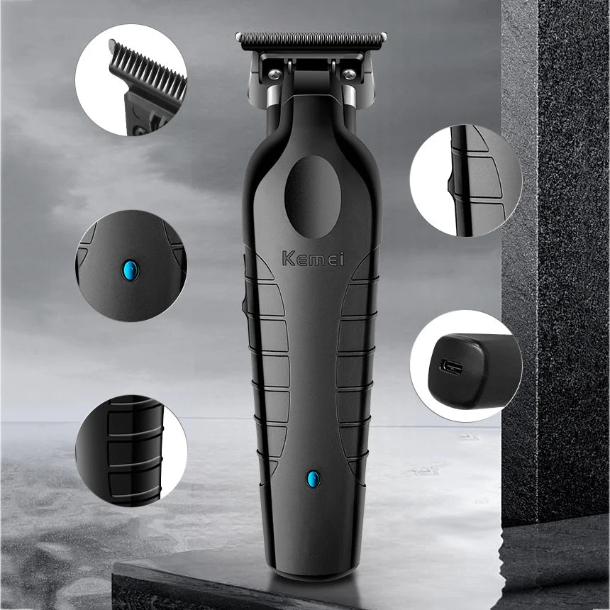 Cortapelos Profesional Kemei KM-2299 – Inalámbrico, USB-C, Cuchillas Acero Inoxidable, 3 Peines
