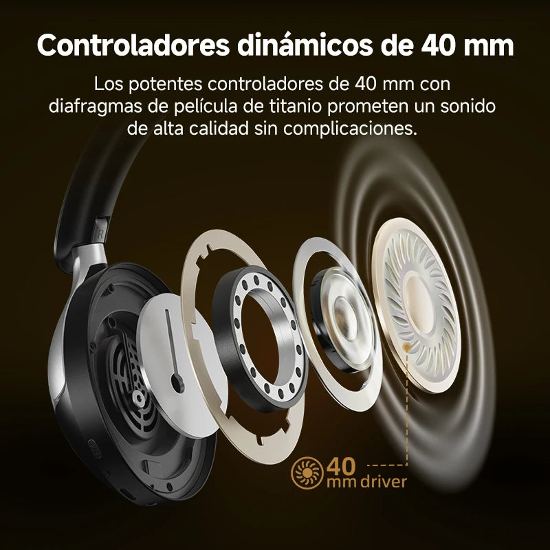 QCY H3 Pro ANC Auriculares Inalámbricos Bluetooth Hi-Res con LDAC, Cancelación de Ruido 50dB y Audio Espacial 360°