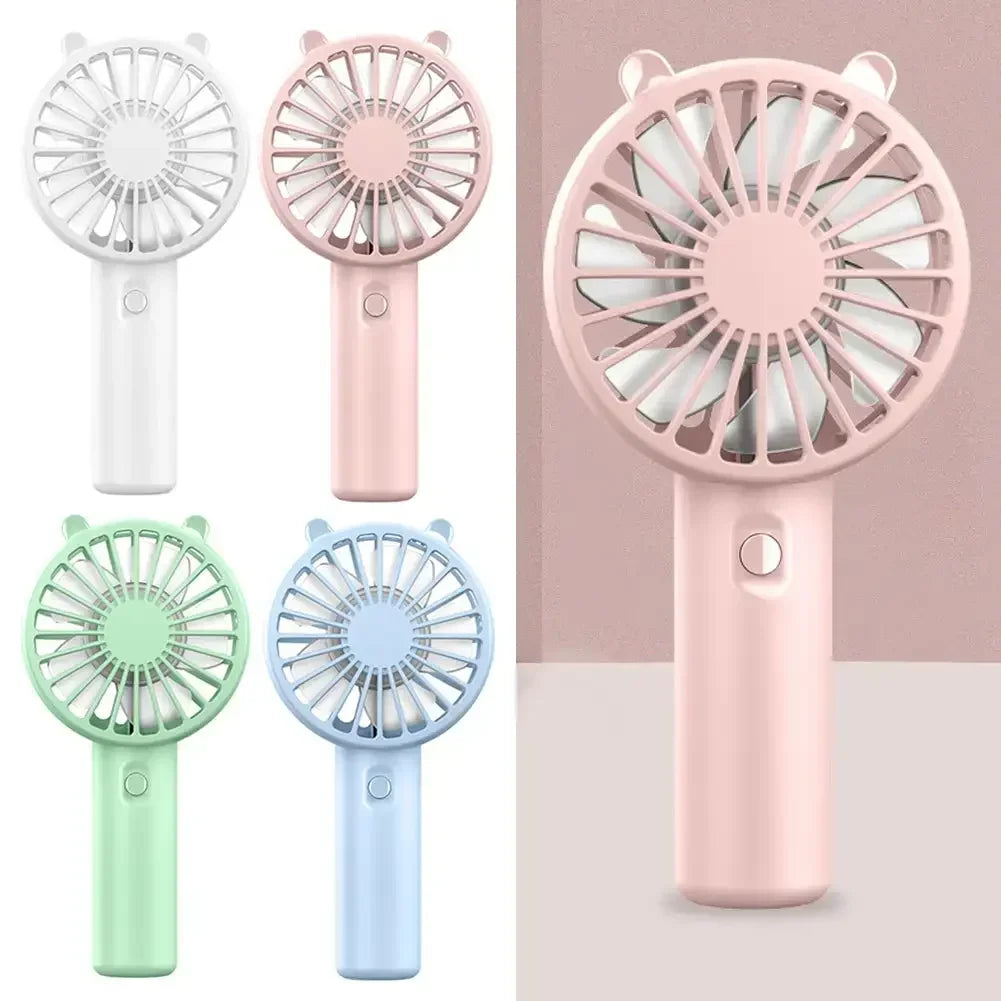 Ventilador de Mano Portatil Mini USB Recargable, Silencioso, Pequeno Ventilador Enfriador para Escritorio, 4 Colores