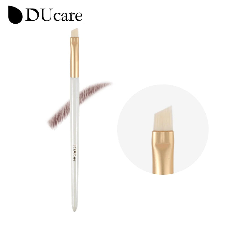 DUcare Brocha de Cejas y Peine de Pestanas 2 en 1, Brocha Angulada y Espoolie Doble Extremo, Set de Brochas de Maquillaje Profesional